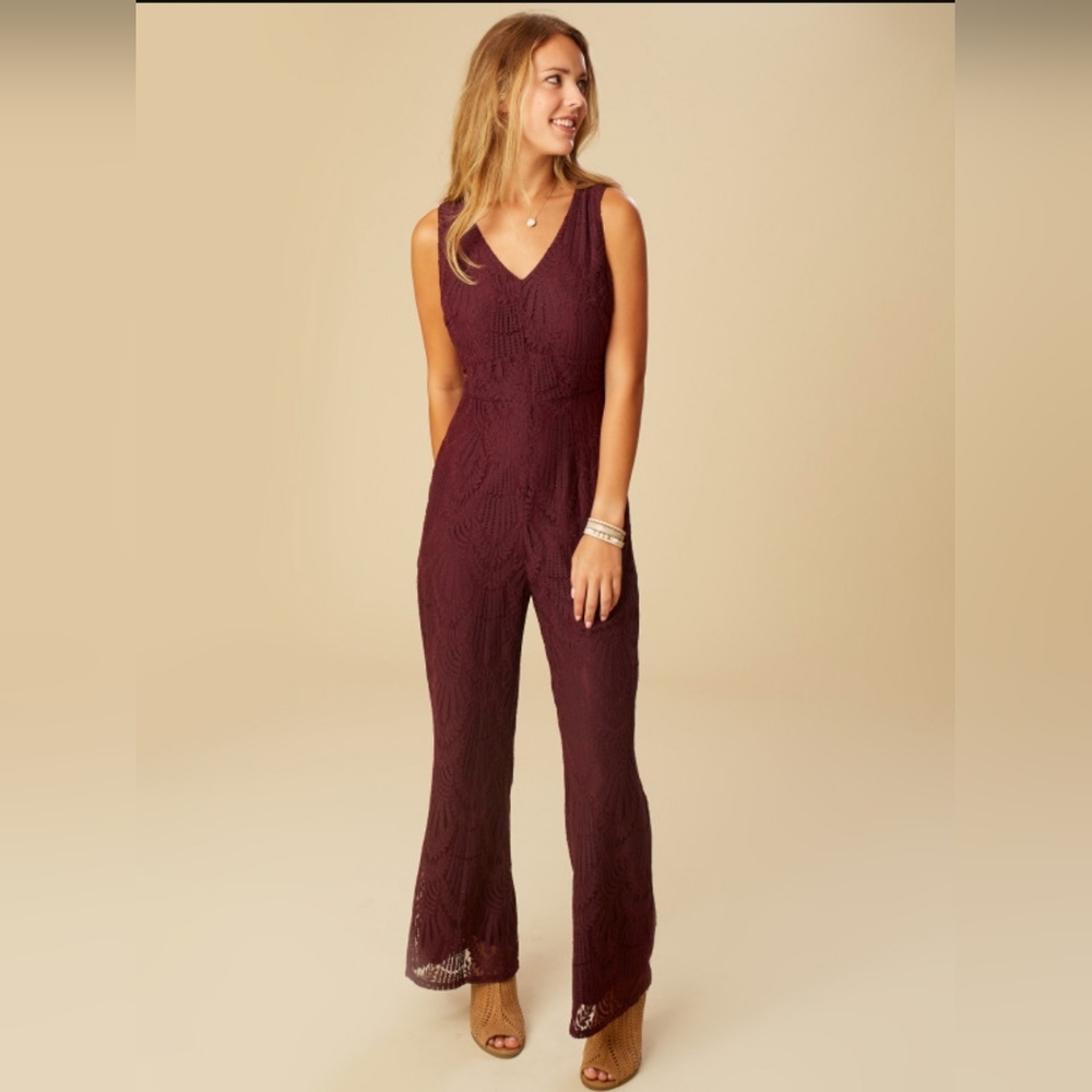 Altar'd state burgundy jumpsuit